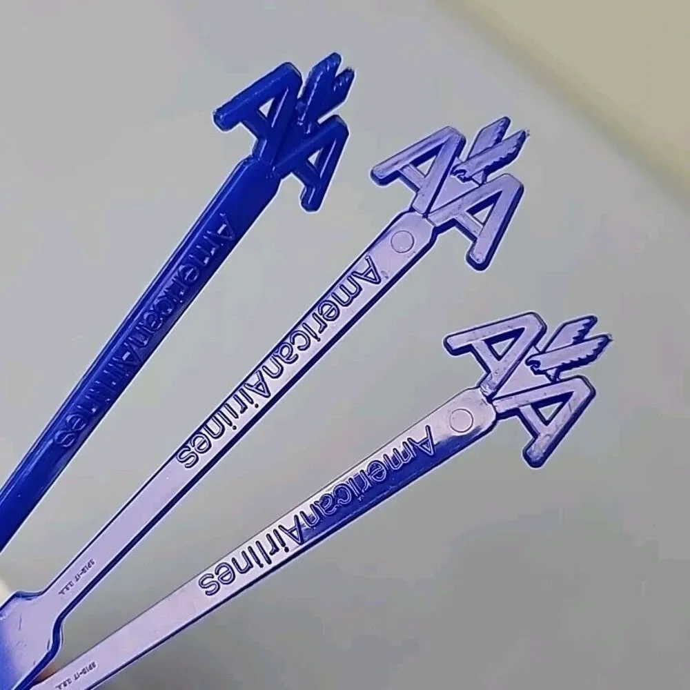 Vintage American Airlines Drink Swizzle Stir Sticks Lot of (3) Stirrers‎ Barware